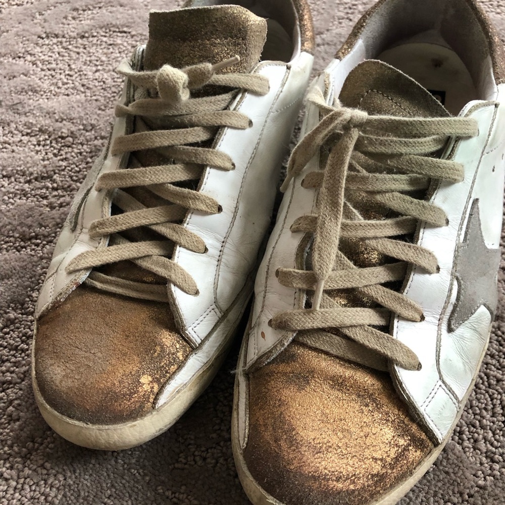 Authentic Golden Goose metallic suede toe!🤩